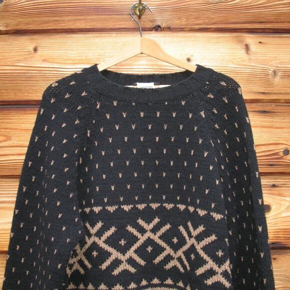 Moncler Black Tan Wool Blend Crew Neck Sweater - Picture 4 of 8